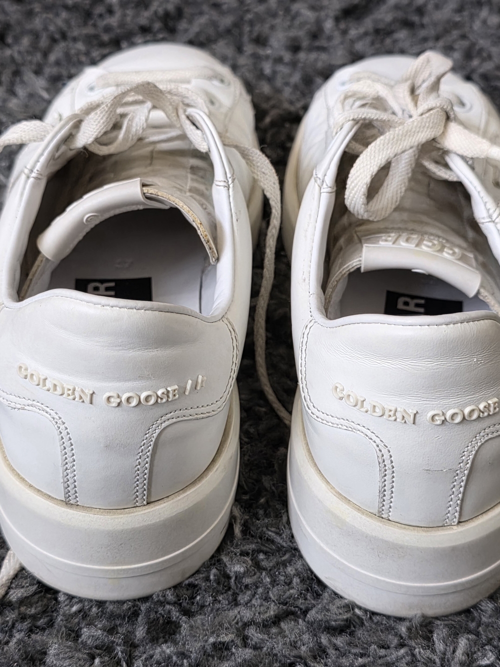Golden Goose White Leather Sneaker Interior Tag Detail Size 37 - Picture 8 of 10